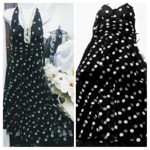 Halter dress polka dot a line La Creme